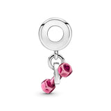 Autumn Charm 925 Silver Dumbbell Heart Dangle Charms Fit Bracelets