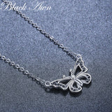 925 Sterling Silver Butterfly Pendant Necklace Women Jewelry P200