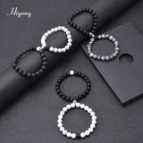 Natural Howlite Beads Bracelet Distance Magnet Couple Friendship Jewelry