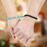 Natural Howlite Beads Bracelet Distance Magnet Couple Friendship Jewelry