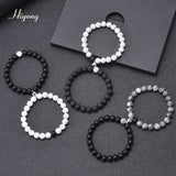 Natural Howlite Beads Bracelet Distance Magnet Couple Friendship Jewelry