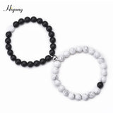 Natural Howlite Beads Bracelet Distance Magnet Couple Friendship Jewelry