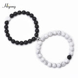 Natural Howlite Beads Bracelet Distance Magnet Couple Friendship Jewelry