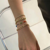 Bohemia Small Bone Bracelet Hand Punk Crystal Tennis Chain Link Bracelets