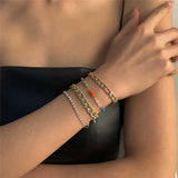 Bohemia Small Bone Bracelet Hand Punk Crystal Tennis Chain Link Bracelets