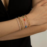 Bohemia Small Bone Bracelet Hand Punk Crystal Tennis Chain Link Bracelets