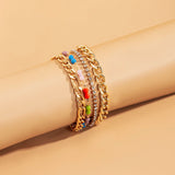 Bohemia Small Bone Bracelet Hand Punk Crystal Tennis Chain Link Bracelets