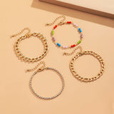 Bohemia Small Bone Bracelet Hand Punk Crystal Tennis Chain Link Bracelets