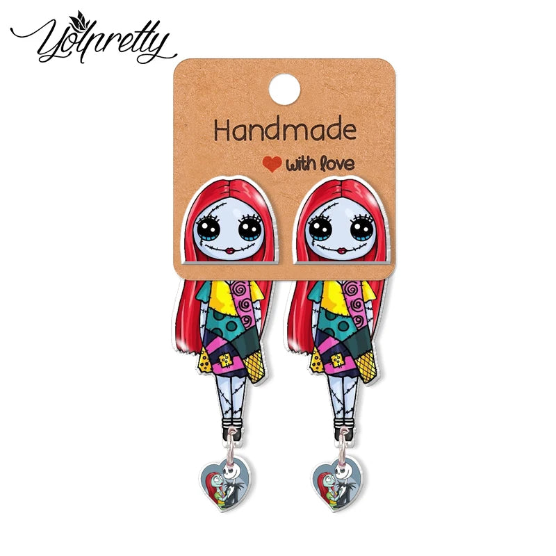 Nightmare Before Christmas Sally & Jack Epoxys Acrylic Earrings