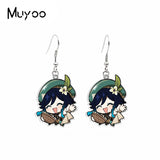Anime Genshin Impact Characters Epoxy Acrylic Fish Hook Earrings