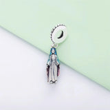 925 Silver Circles Pendant Beads Cross Charm Bracelet DIY Jewelry