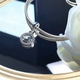 925 Silver Circles Pendant Beads Cross Charm Bracelet DIY Jewelry