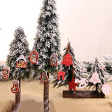 Christmas Pendant Keychain - Five-pointed Star & Snowflake Wooden Ornaments