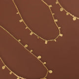Geometric Metal Charm Chain Choker Necklace 18k Layer Necklace