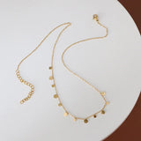 Geometric Metal Charm Chain Choker Necklace 18k Layer Necklace