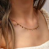 Geometric Metal Charm Chain Choker Necklace 18k Layer Necklace