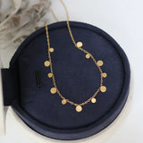 Geometric Metal Charm Chain Choker Necklace 18k Layer Necklace