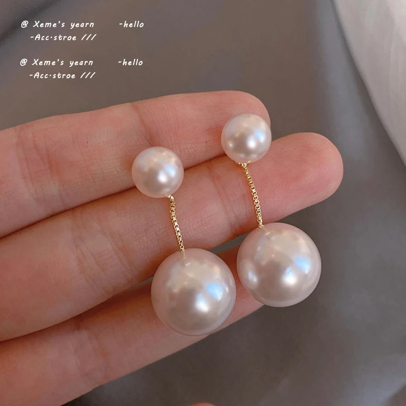 Artificial Pearl Pendant Earrings for Women - Party Jewelry
