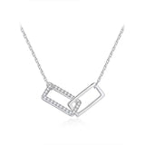 Geometric Rectangular Buckle Short Necklace for Women