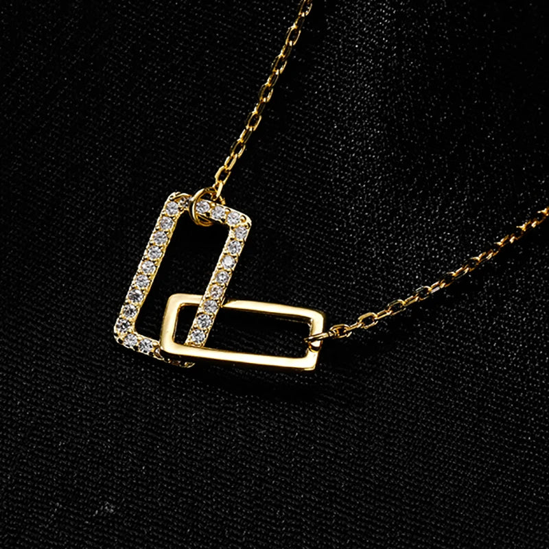 Geometric Rectangular Buckle Short Necklace for Women