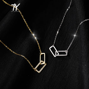 Geometric Rectangular Buckle Short Necklace for Women