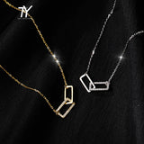 Geometric Rectangular Buckle Short Necklace for Women