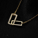 Geometric Rectangular Buckle Short Necklace for Women