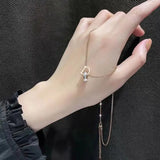 Classic Zircon D Letter Pendant Titanium Steel Short Necklace For Woman