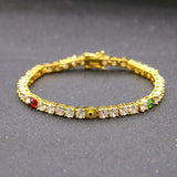 Colorful Eyes Tennis Bracelet & Bangle 4MM Zironia Charms Party Gift