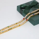 Colorful Eyes Tennis Bracelet & Bangle 4MM Zironia Charms Party Gift