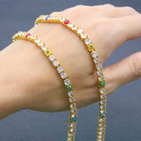 Colorful Eyes Tennis Bracelet & Bangle 4MM Zironia Charms Party Gift