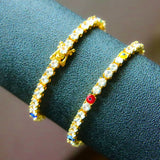 Colorful Eyes Tennis Bracelet & Bangle 4MM Zironia Charms Party Gift