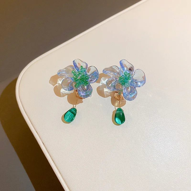 Acrylic Flowers Ear Clip Fine Women Earrings