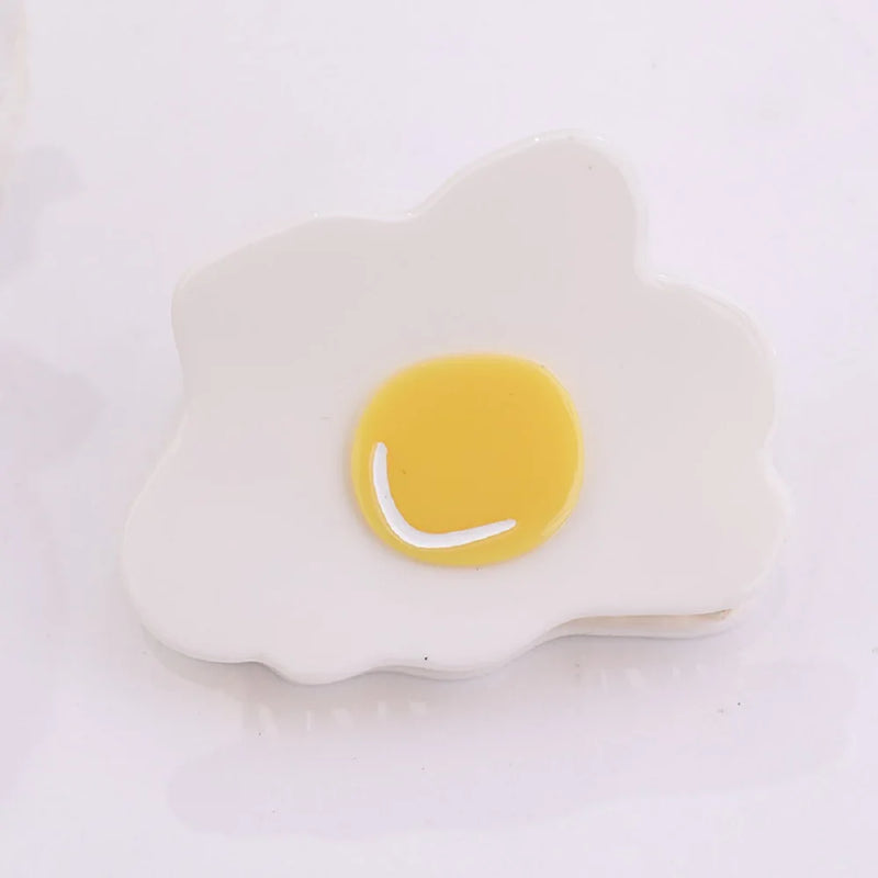 Cartoon Fried Egg Acrylic Hair Claw Clip Women Headdress Egirl Y2k Jewelry