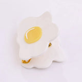 Cartoon Fried Egg Acrylic Hair Claw Clip Women Headdress Egirl Y2k Jewelry