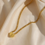 Stainless Steel Heart Necklace 18K Plated Pendant