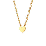 Stainless Steel Heart Necklace 18K Plated Pendant