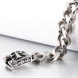 316 Stainless Steel Cuban Chain Skull Bracelet Halloween Jewelry