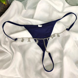 Crystal Letter Number Body Chain Multicolor Bikini Thong