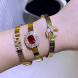 Micro-encrusted Zircon Letter Bracelet Glossy Bracelet Gift