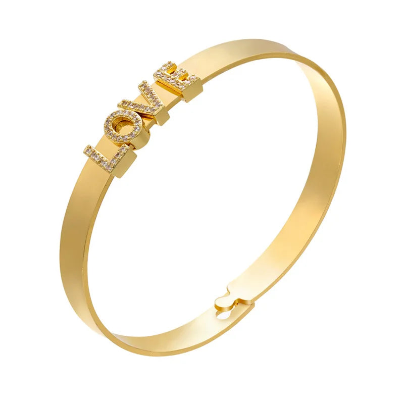 Micro-encrusted Zircon Letter Bracelet Glossy Bracelet Gift