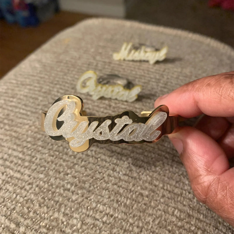 Customized Name Bangle Stainless Steel Bracelet - Personalized Gift