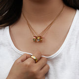 Colorful Flower Smiley Star Heart Loop Pendant Necklace for Girls