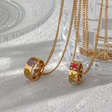 Colorful Flower Smiley Star Heart Loop Pendant Necklace for Girls