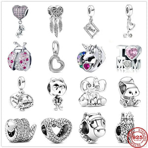 Squirrel Elephant Snake Unicorn Charm DIY Bead for Charms 925 Bracelet