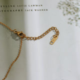 Delicate Small Oval Moon Star Pendant Necklace 18K Plated Stainless Steel
