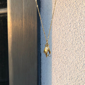 French Ladies CZ Necklace 18k Plated Twisted Chain