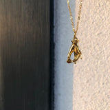 French Ladies CZ Necklace 18k Plated Twisted Chain