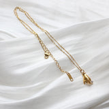 French Ladies CZ Necklace 18k Plated Twisted Chain