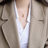 French Ladies CZ Necklace 18k Plated Twisted Chain